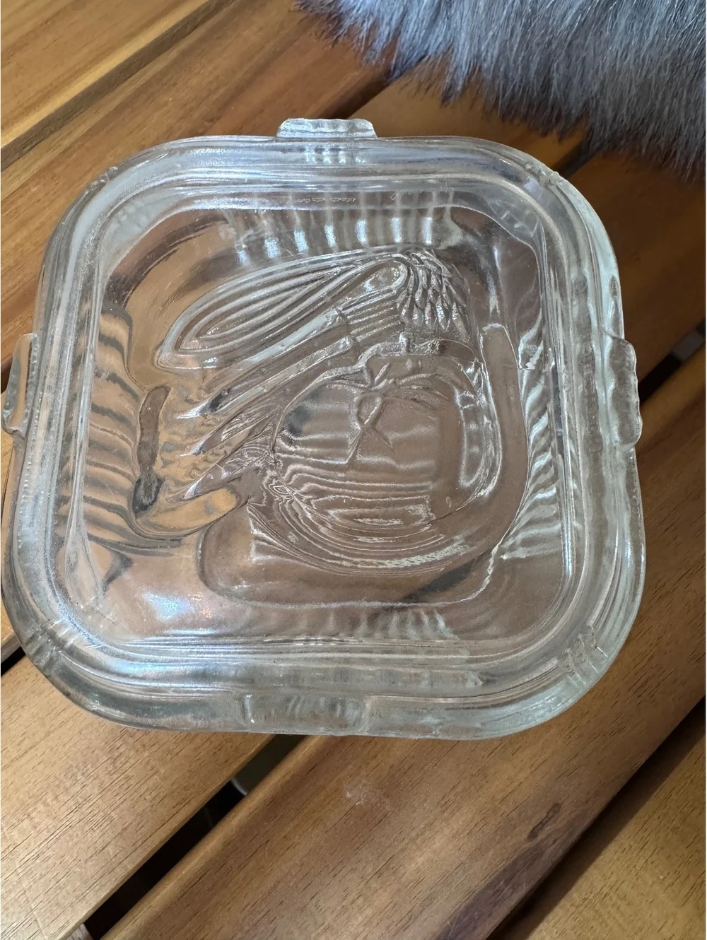 Vintage Federal Glass Refrigerator Dish Replacement Lid 8 oz Small Square Tomato